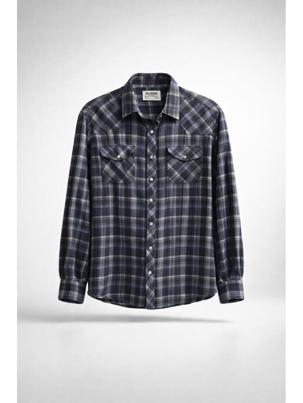 Men's Duke Haband Classic Plaid Button-Up Shirt Size L